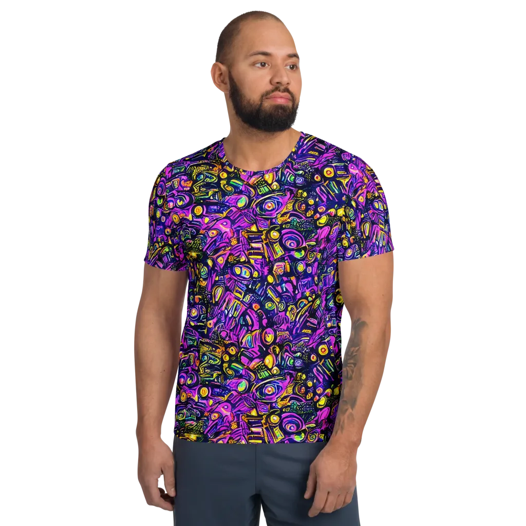 Magenta Voltage on Men's Athletic T-Shirt — Front