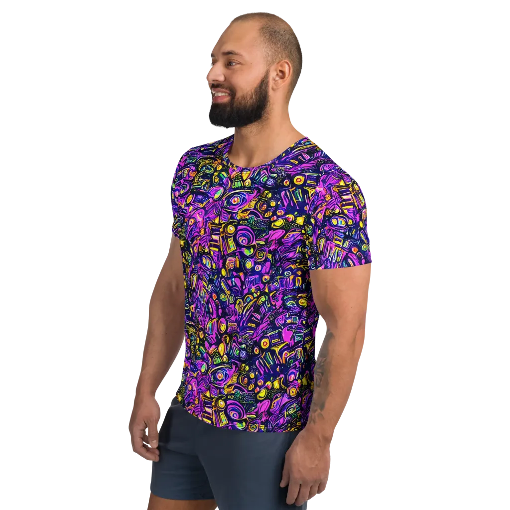 Magenta Voltage on Men's Athletic T-Shirt — Left
