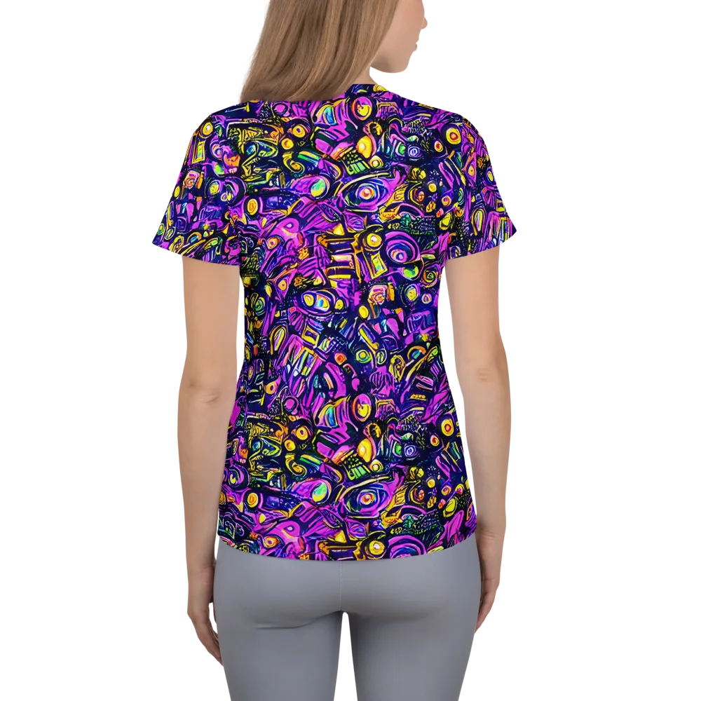 Magenta Voltage on Women's Athletic T-Shirt — Back