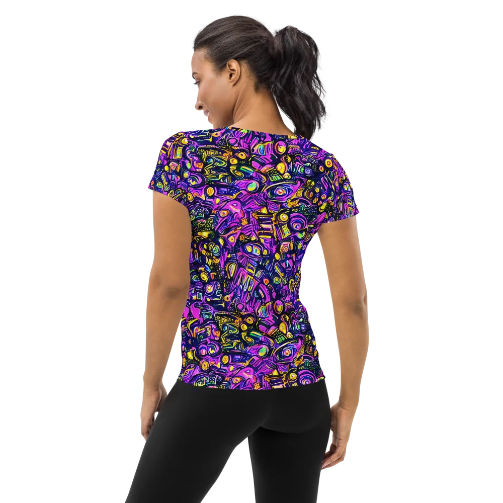 Magenta Voltage on Women's Athletic T-Shirt — Back