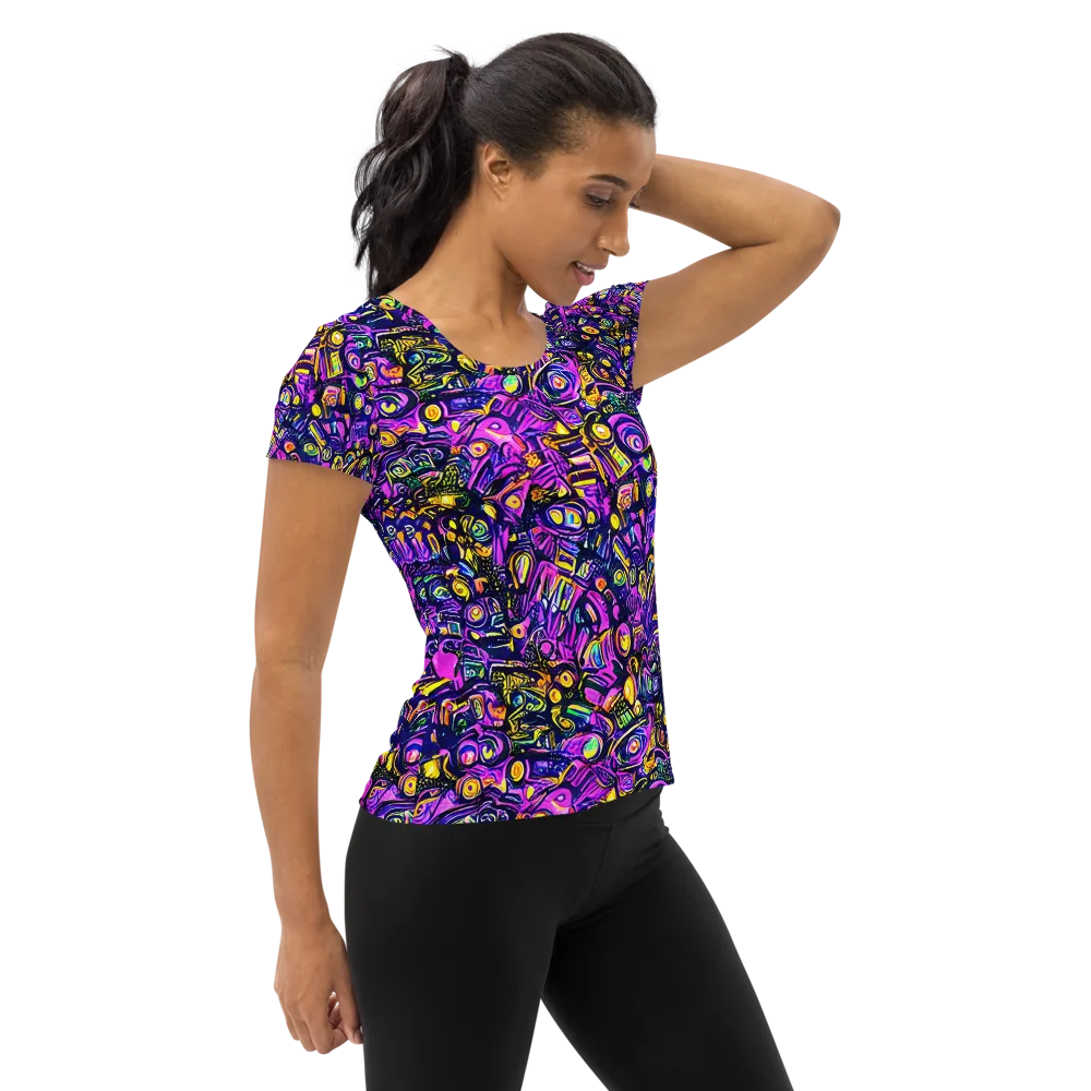 Magenta Voltage on Women's Athletic T-Shirt — Right