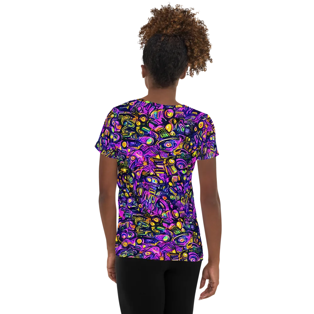 Magenta Voltage on Women's Athletic T-Shirt — Back