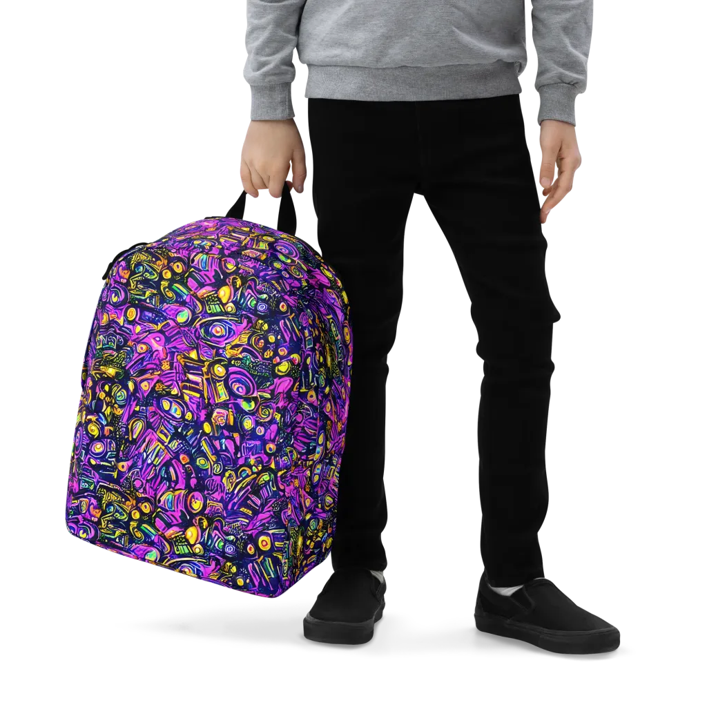 Magenta Voltage on Minimalist Backpack — Zoomed-in