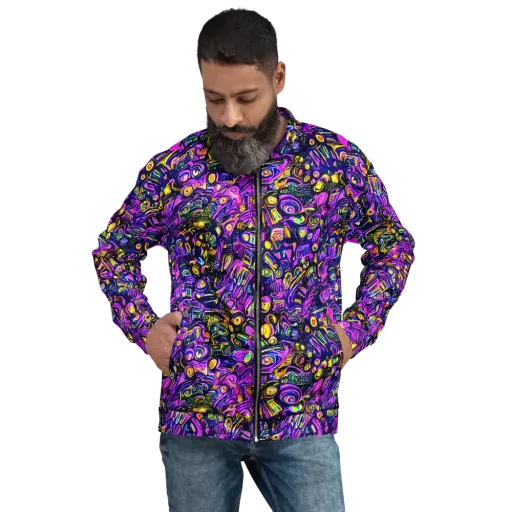 Magenta Voltage on a Bomber Jacket