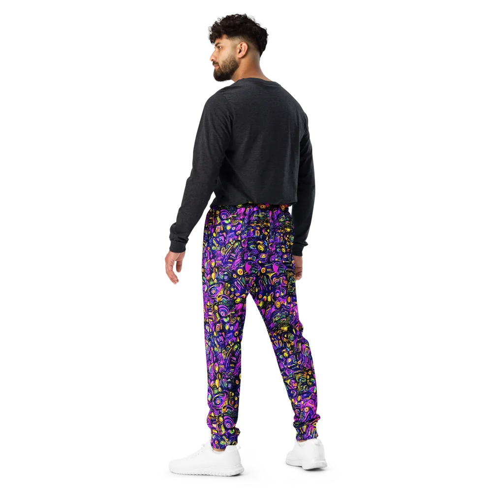 Magenta Voltage on Men's Joggers — Back