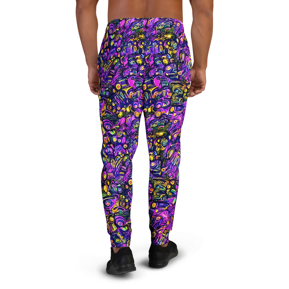 Magenta Voltage on Men's Joggers — Back