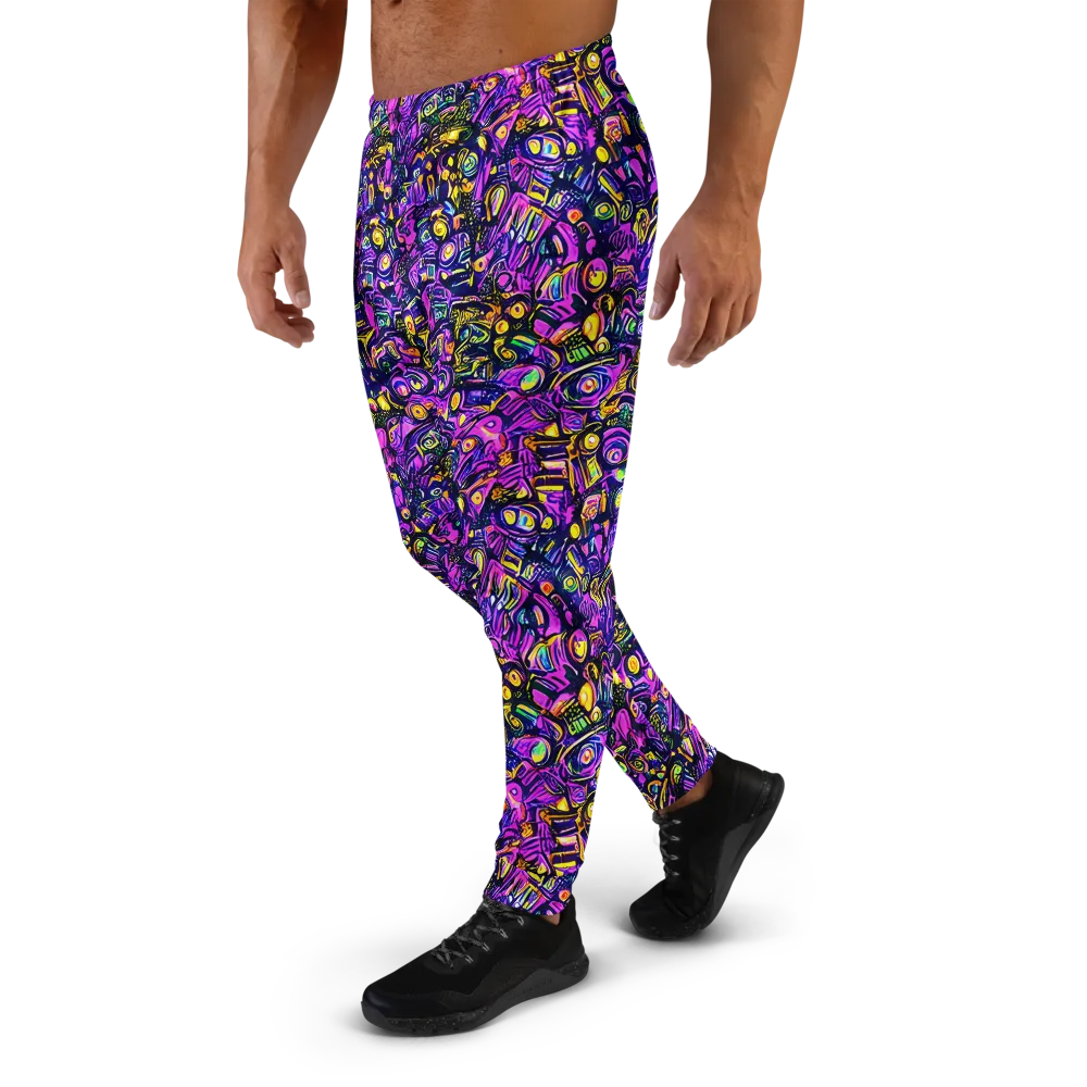 Magenta Voltage on Men's Joggers — Left