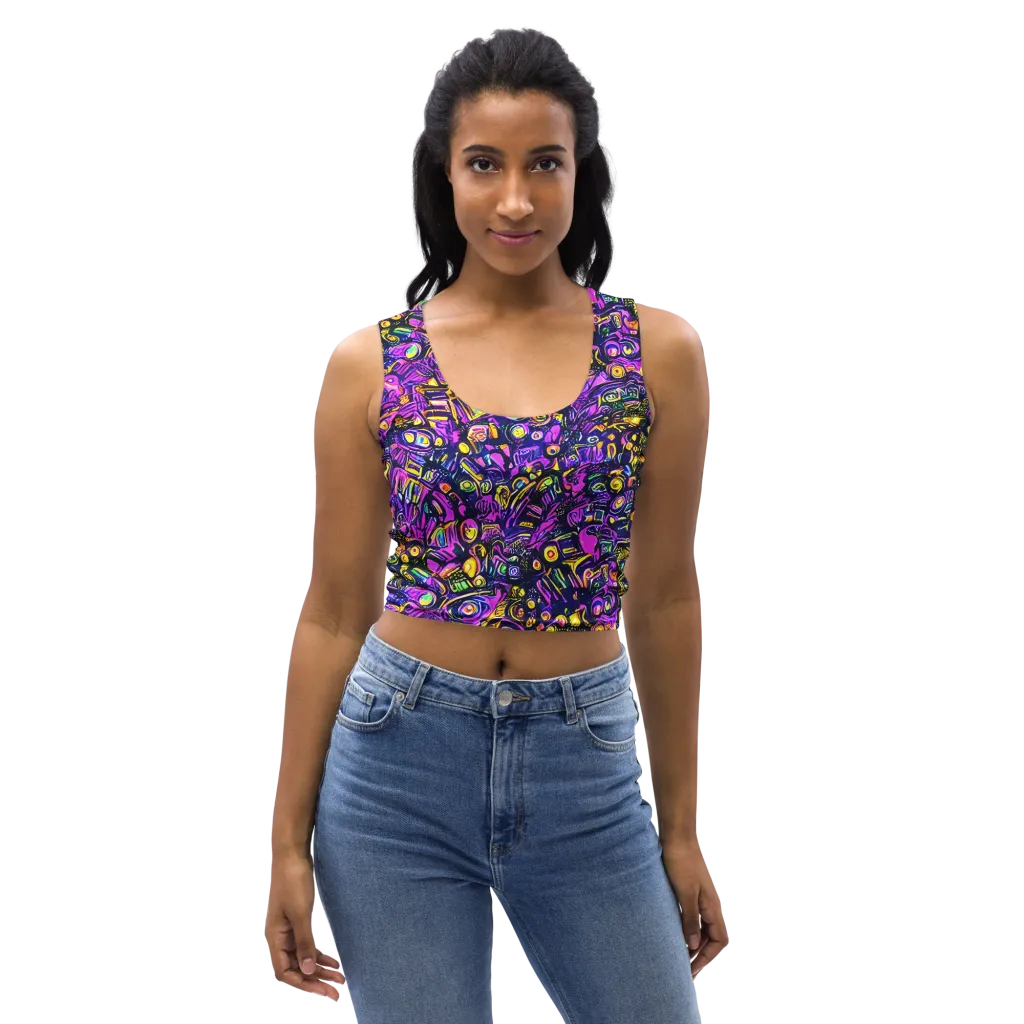 Magenta Voltage on Crop Top — Front