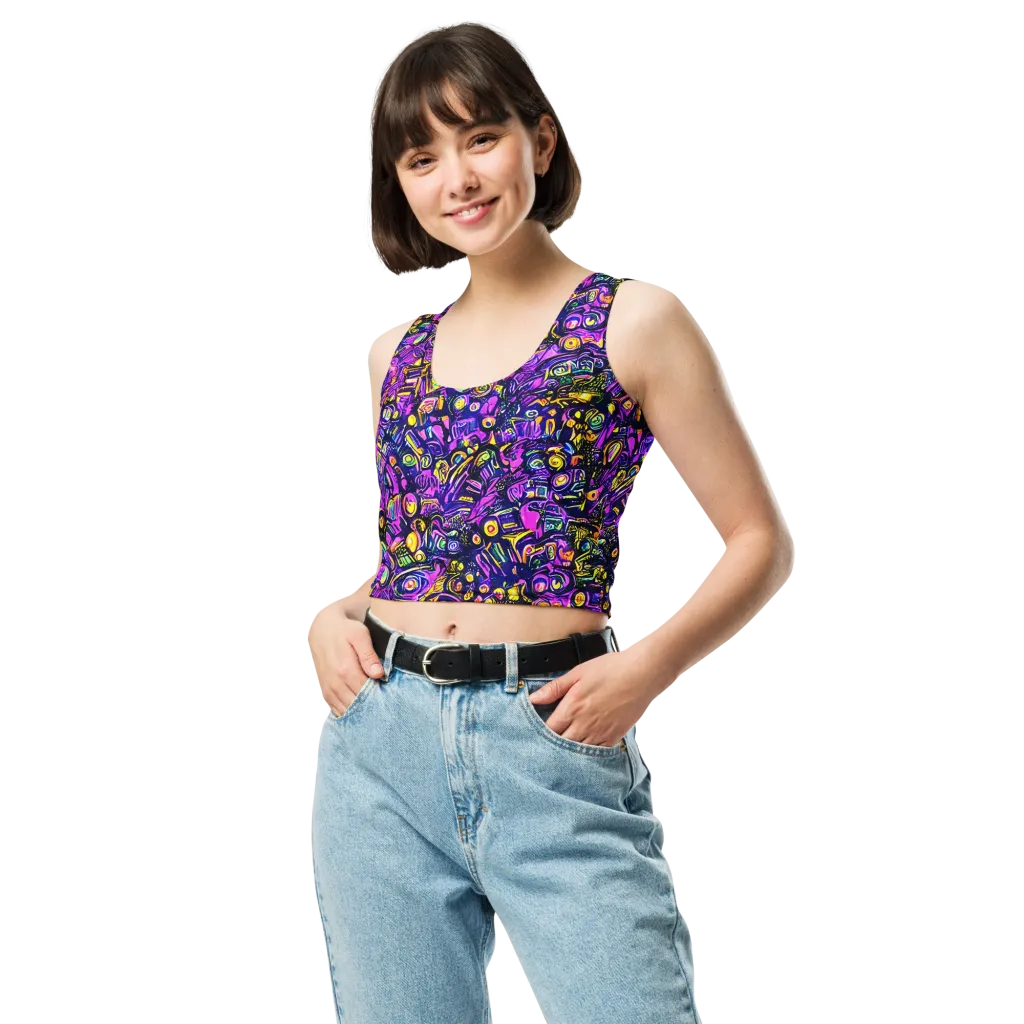 Magenta Voltage on Crop Top — Front