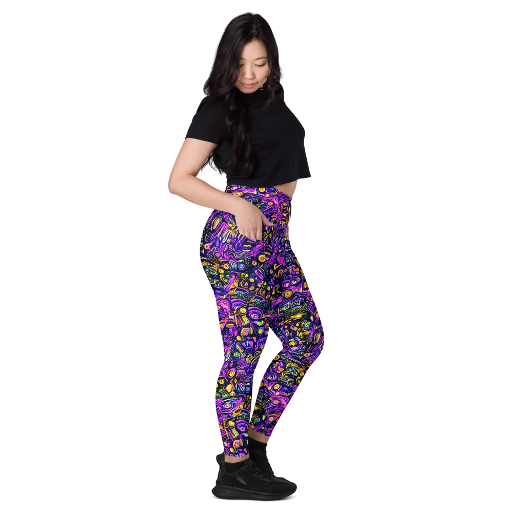 Magenta Voltage on Leggings with Pockets — Right