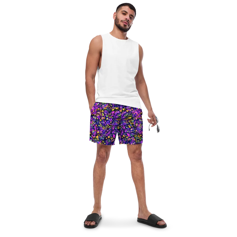 Magenta Voltage on Swim Trunks — Front