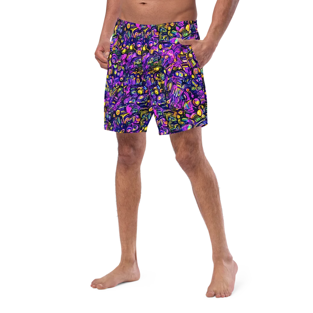 Magenta Voltage on Swim Trunks — Left Front
