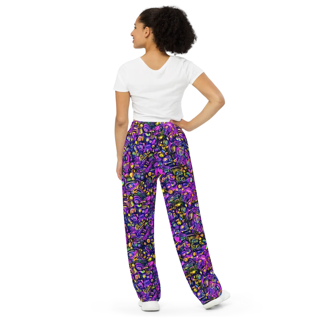 Magenta Voltage on Wide-Leg Pants — Back