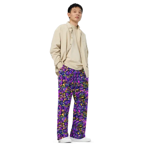Magenta Voltage on a Wide-Leg Pants