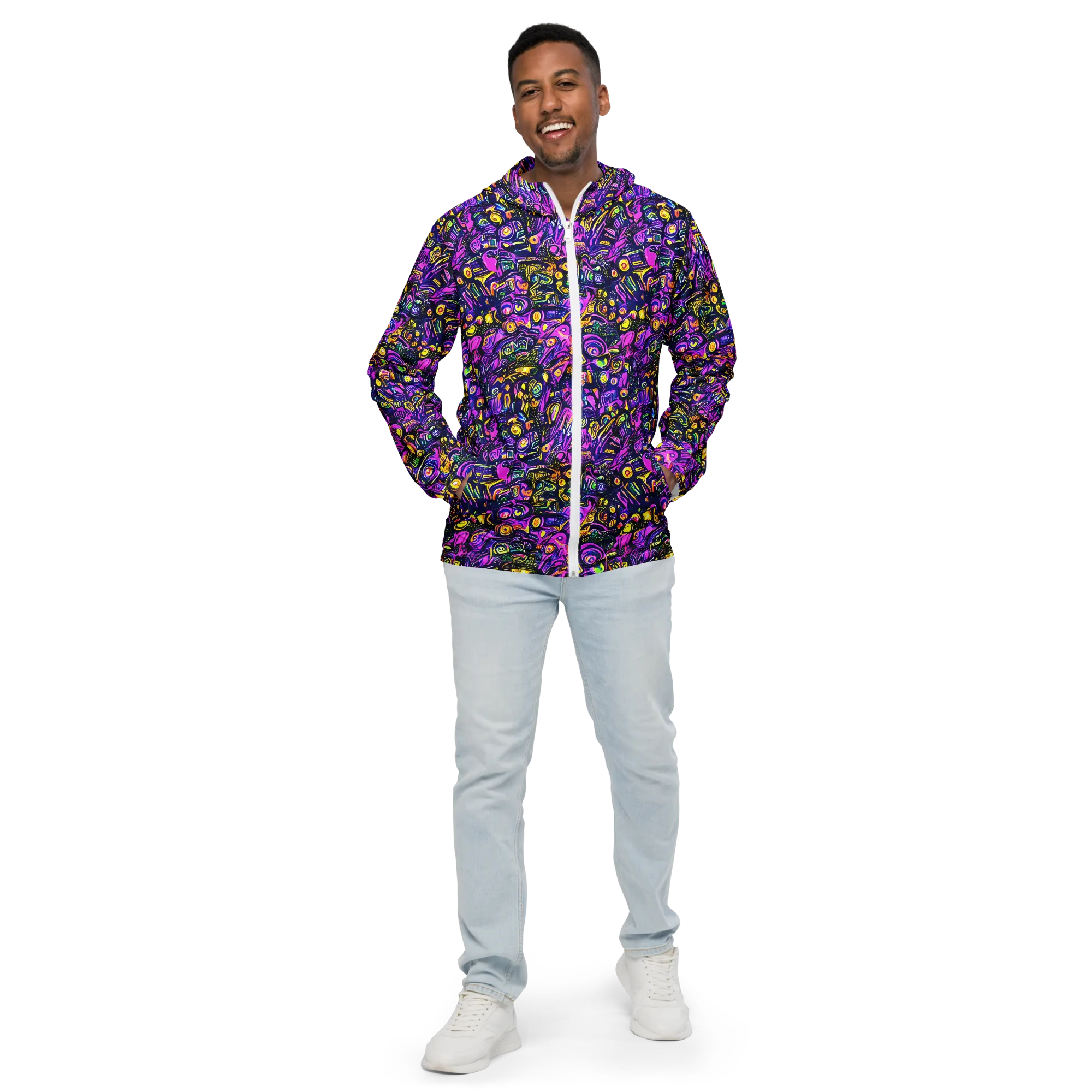 Magenta Voltage on Men's Windbreaker — Front