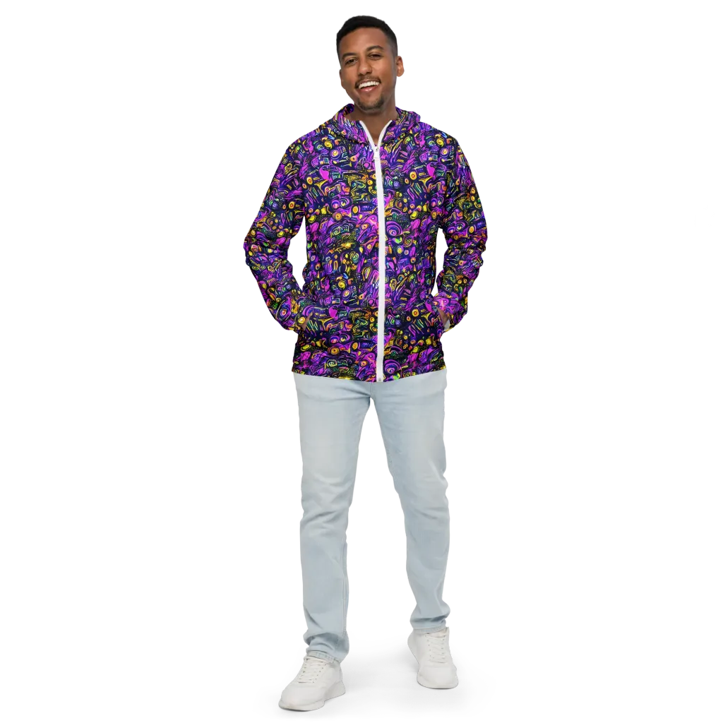 Magenta Voltage on Men's Windbreaker — Front