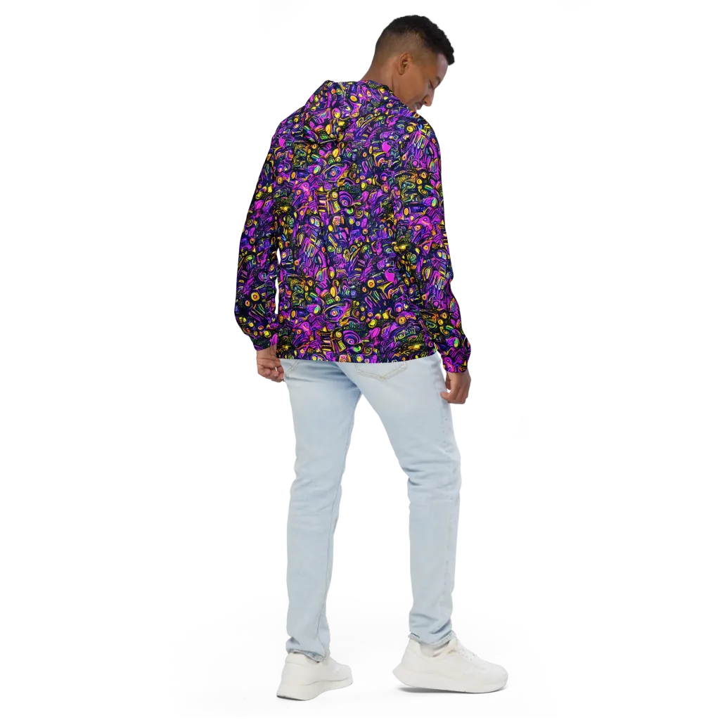 Magenta Voltage on Men's Windbreaker — Back