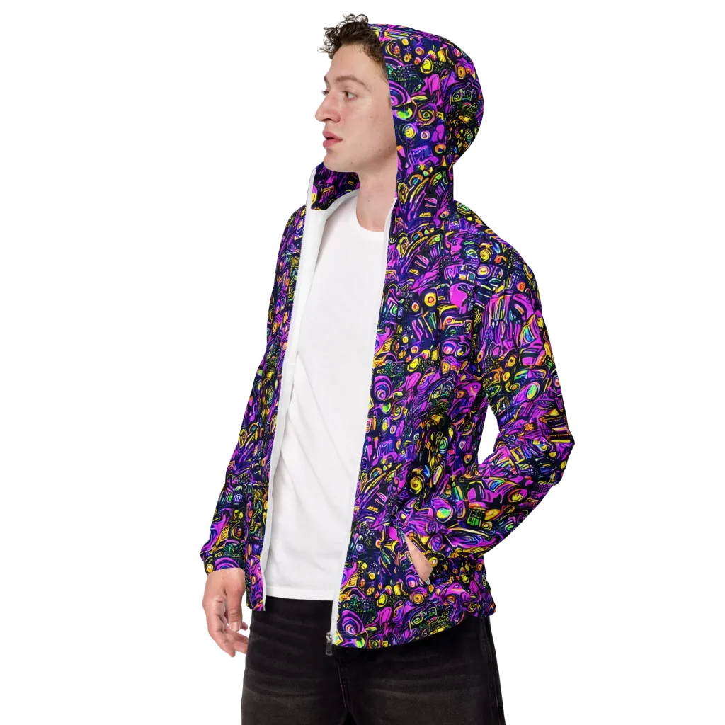 Magenta Voltage on Men's Windbreaker — Left Front