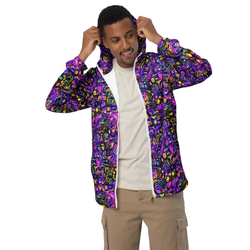 Magenta Voltage on a Men's Windbreaker