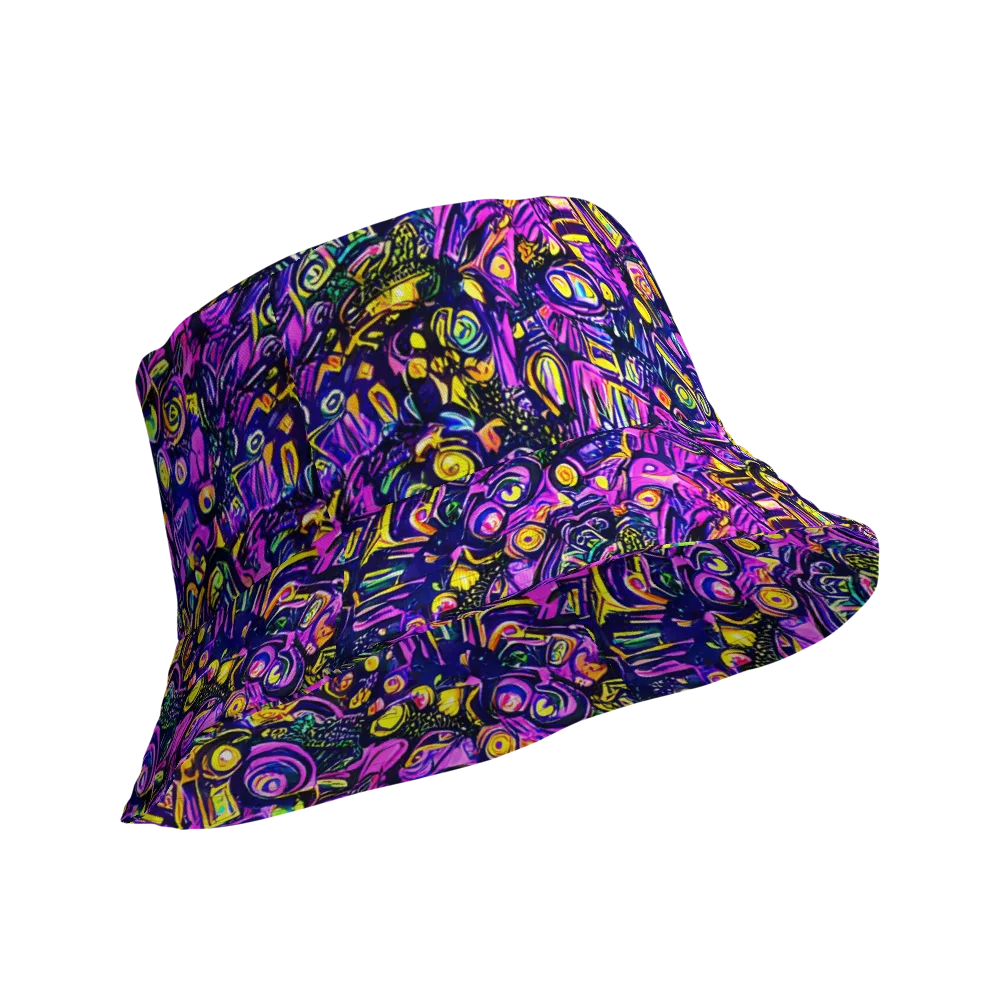 Magenta Voltage on Reversible Bucket Hat — Product details Outside