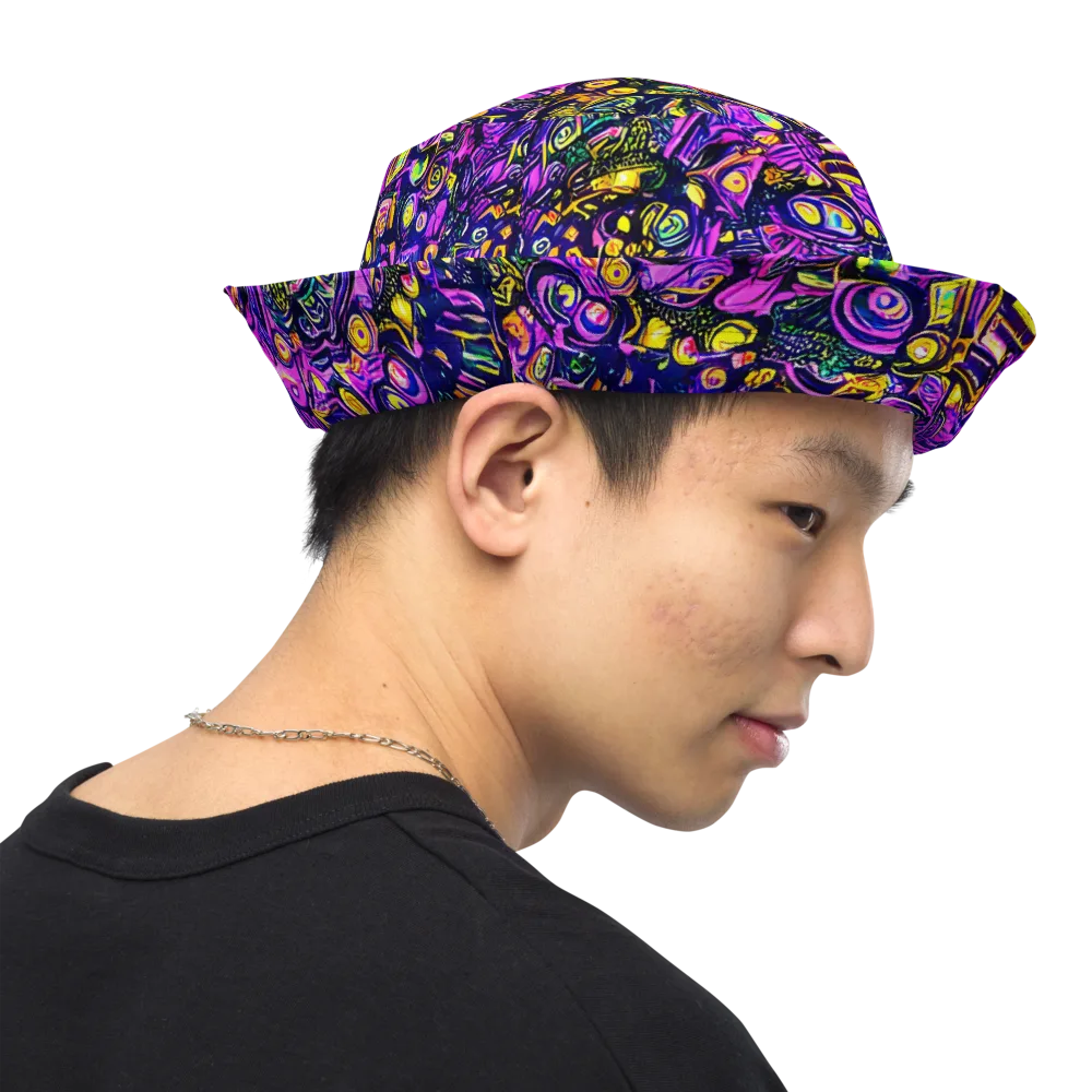 Magenta Voltage on Reversible Bucket Hat — Right Outside