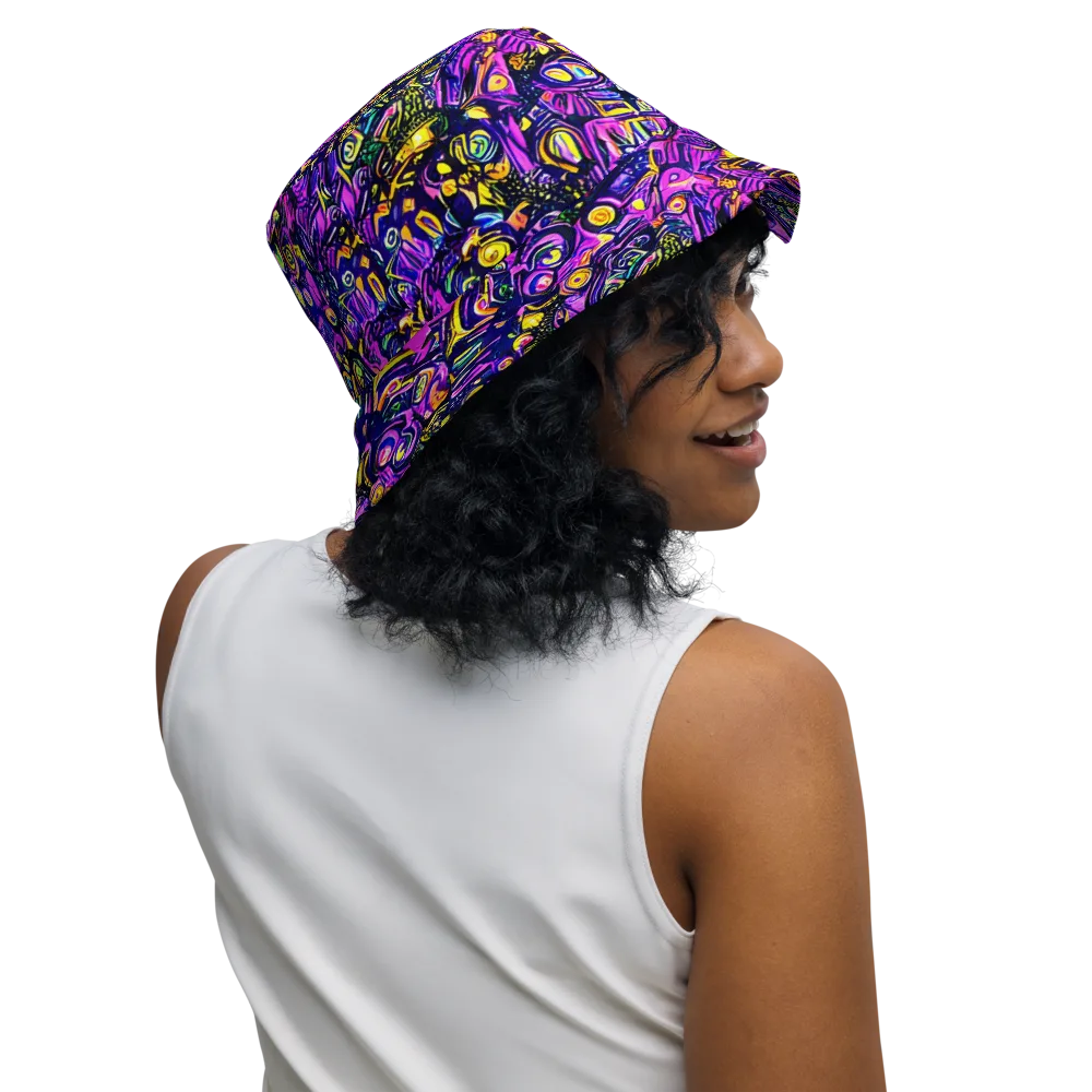 Magenta Voltage on Reversible Bucket Hat — Right Outside