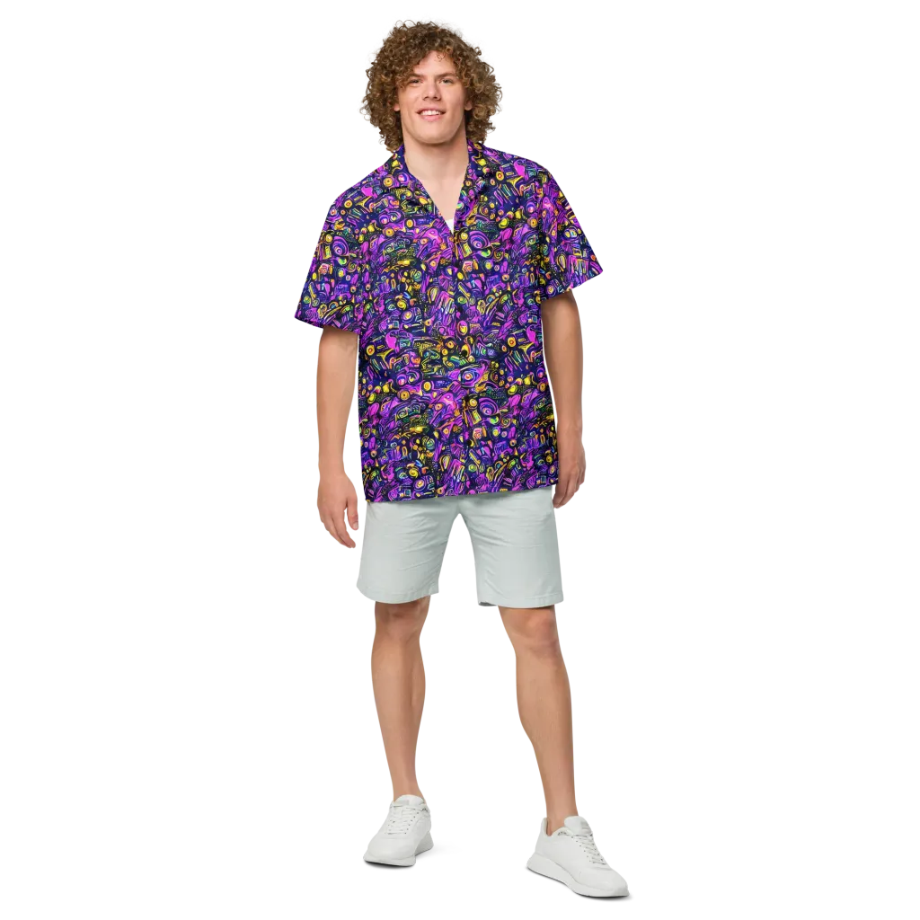 Magenta Voltage on Button Shirt — Front