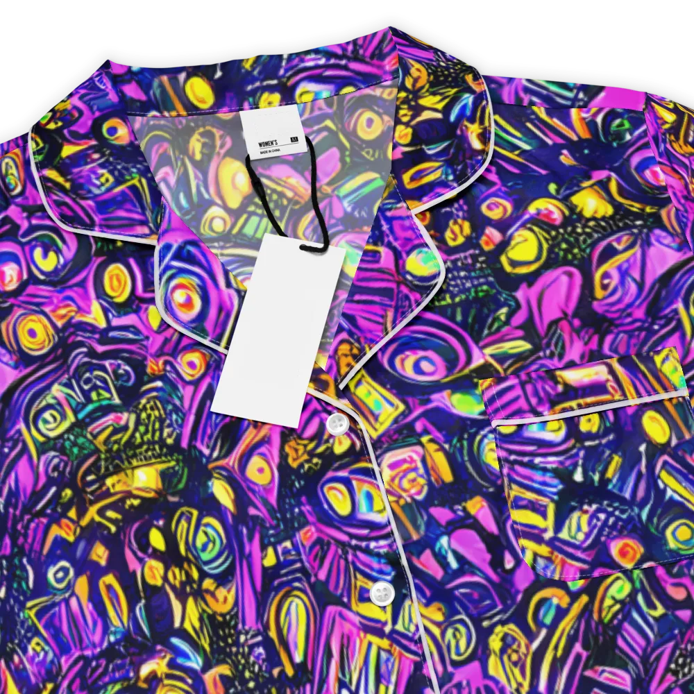 Magenta Voltage on Women's Short Sleeve Pajama Top — Product details