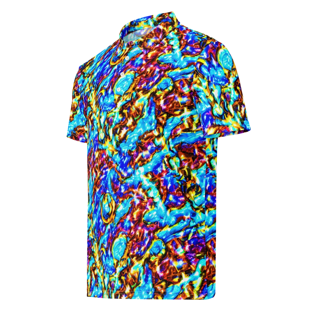 Saturated Storm on Men's Slim Fit Polo Shirt — Left Front