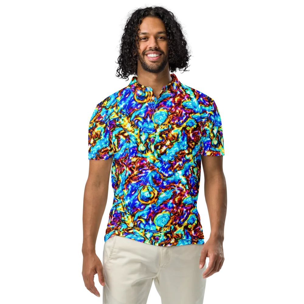 Saturated Storm on Men's Slim Fit Polo Shirt — Front