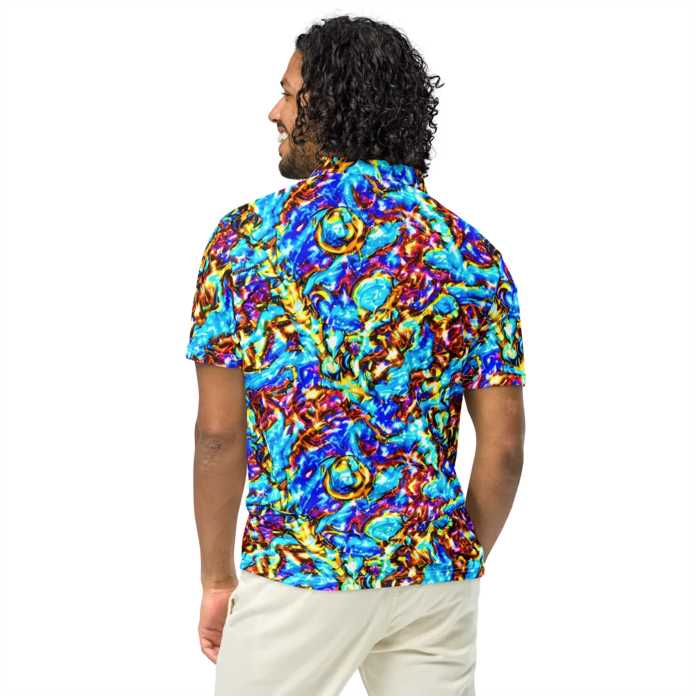 Saturated Storm on Men's Slim Fit Polo Shirt — Back