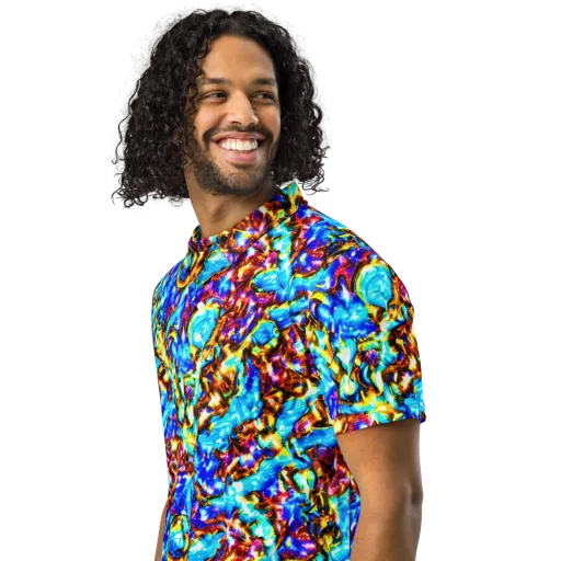 Saturated Storm on a Men's Slim Fit Polo Shirt