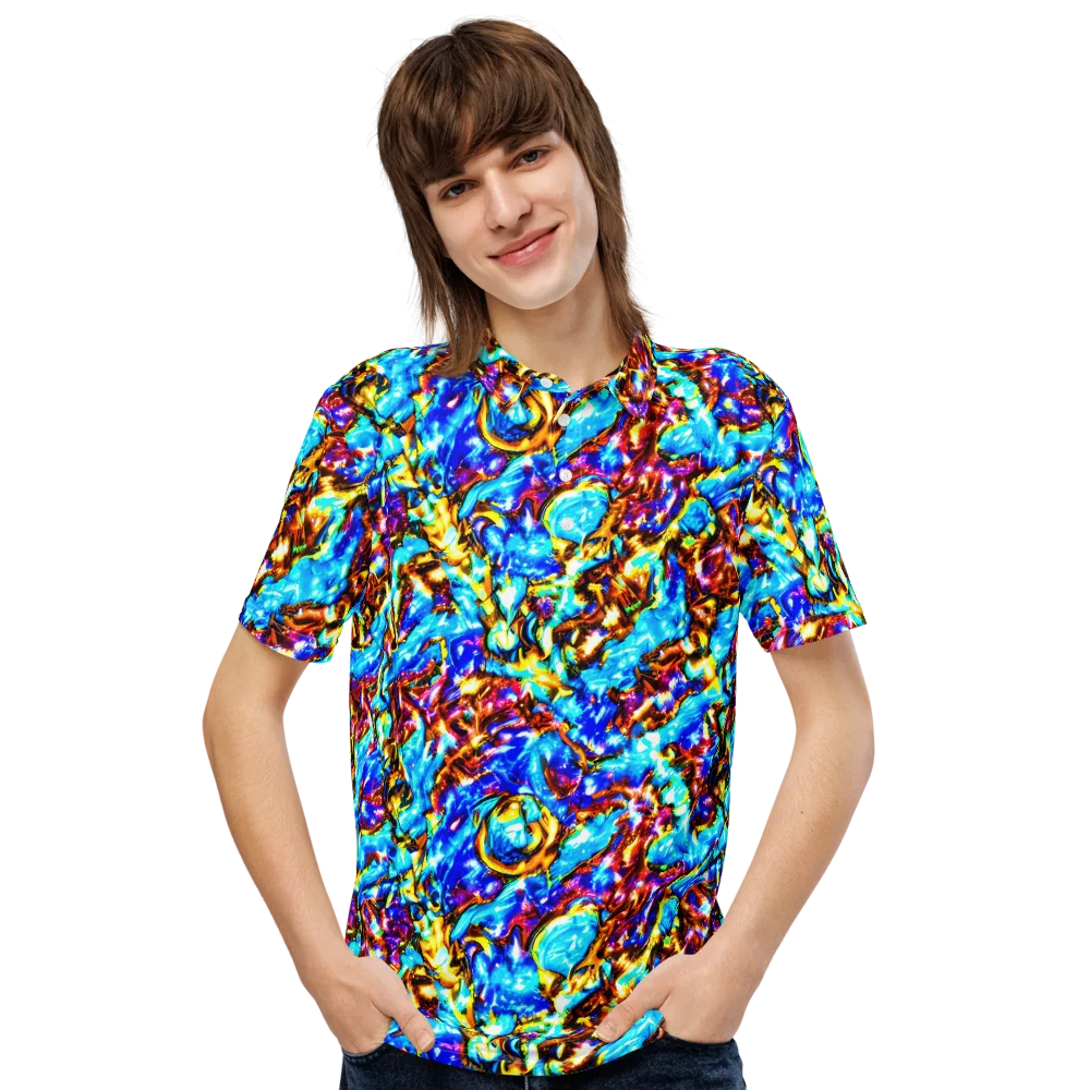 Saturated Storm on Men's Slim Fit Polo Shirt — Front