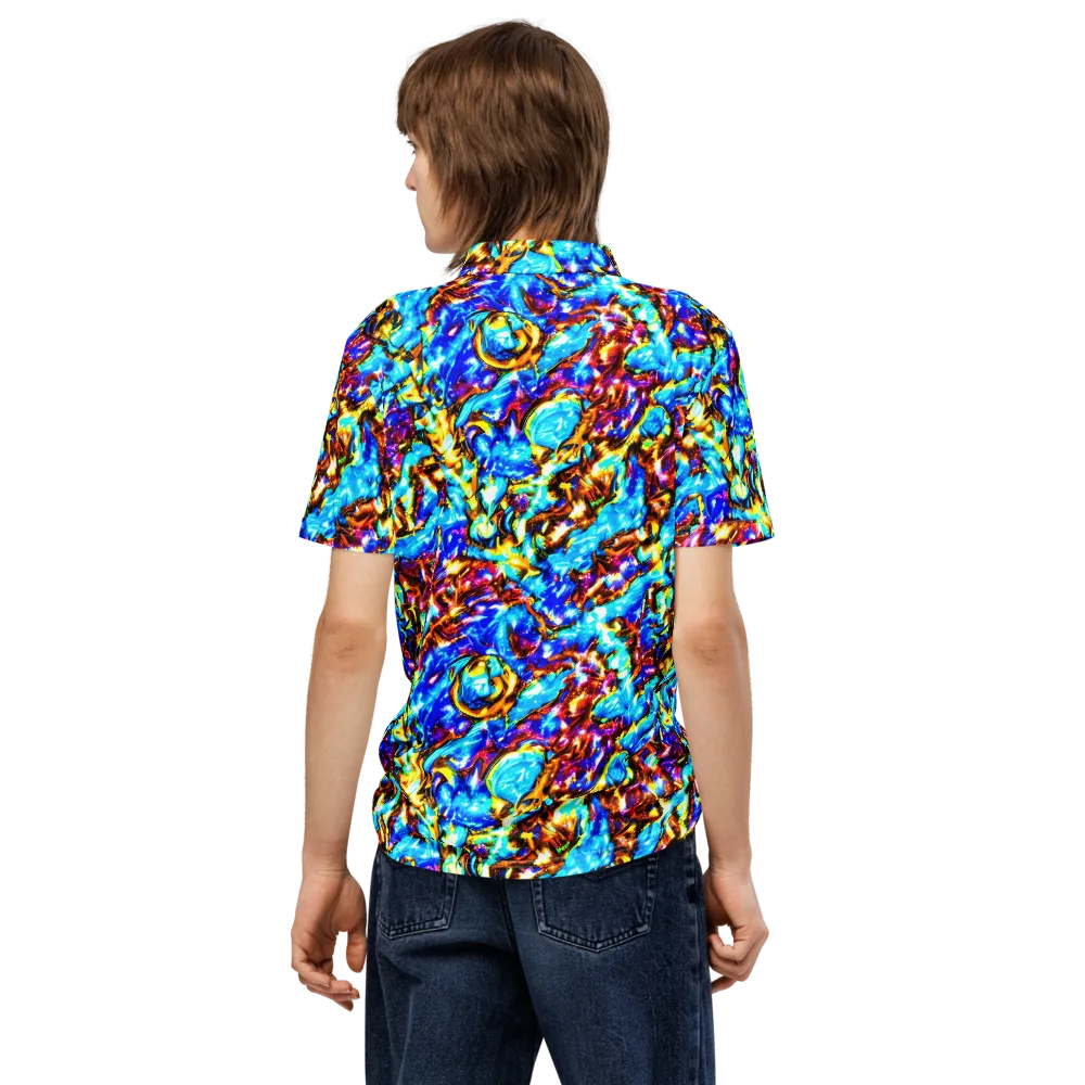 Saturated Storm on Men's Slim Fit Polo Shirt — Back