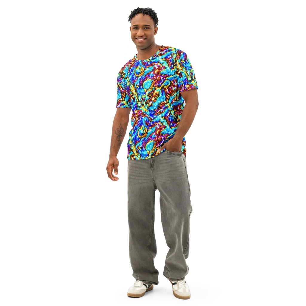 Saturated Storm on Men's Cotton Crew Neck T-Shirt — Front