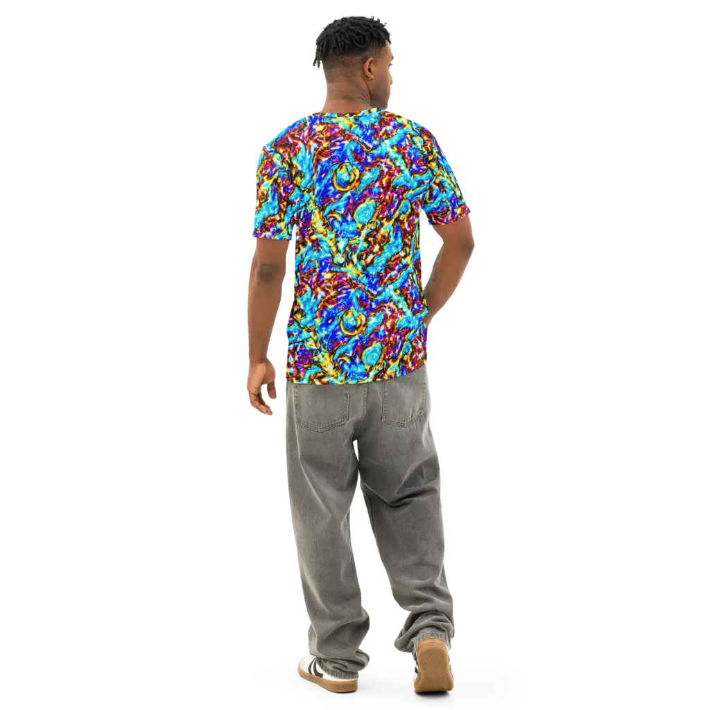 Saturated Storm on Men's Cotton Crew Neck T-Shirt — Back