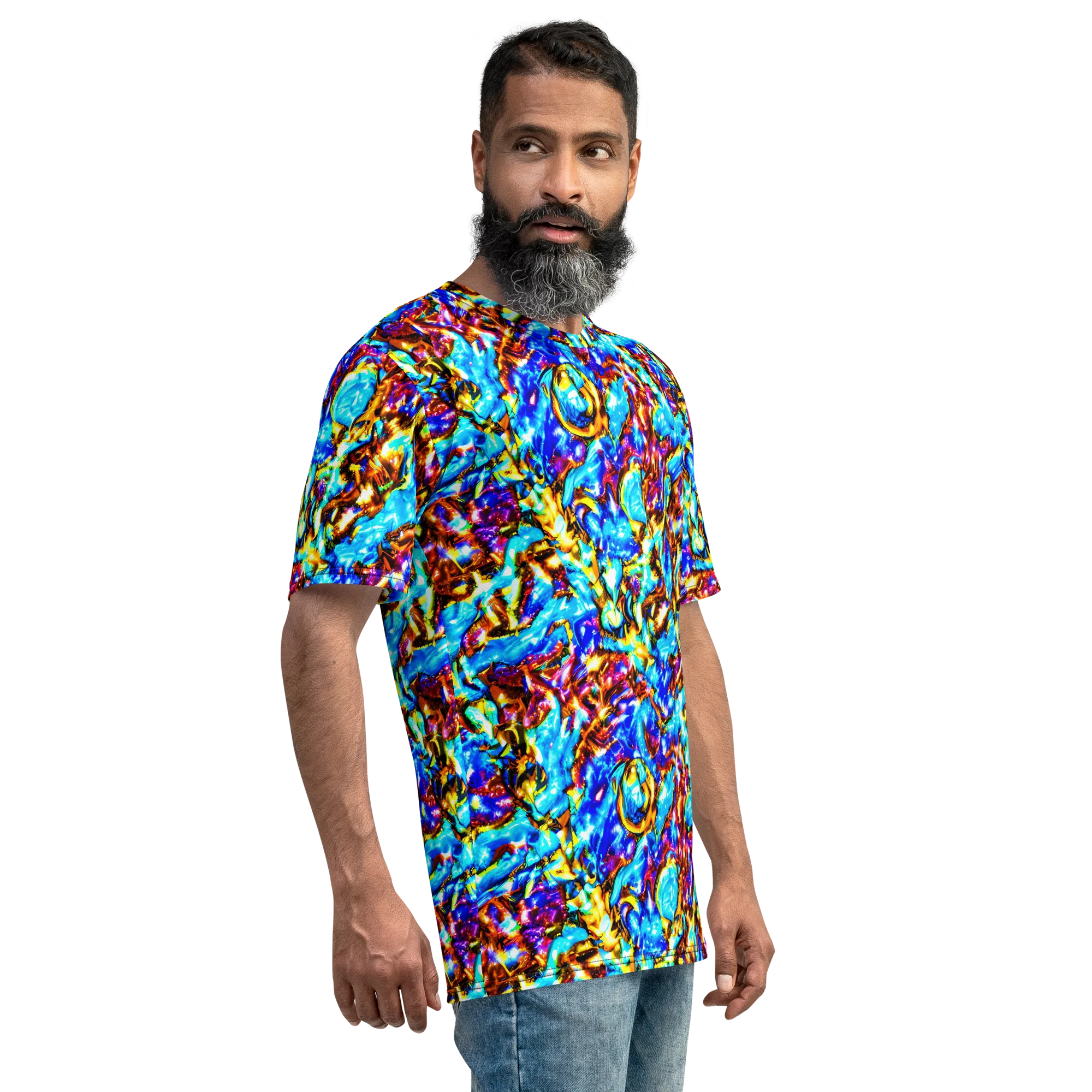Saturated Storm on Men's Crew Neck T-Shirt — Right