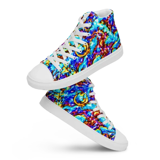 Saturated Storm on a Men's High Top Canvas Shoes