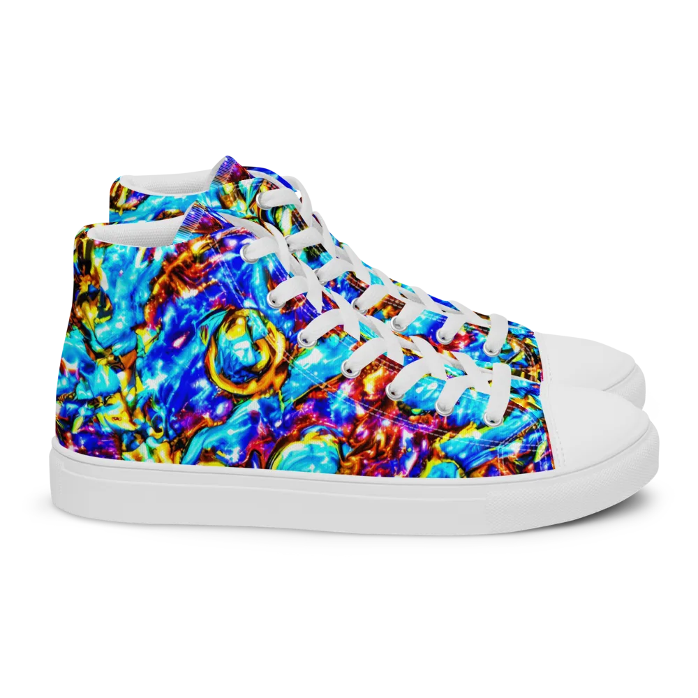 Saturated Storm on Women's High Top Canvas Shoes — Right