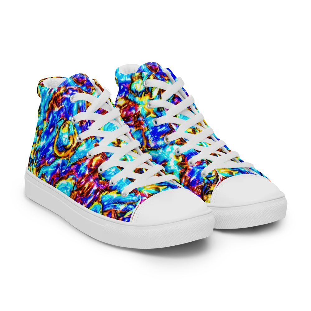 Saturated Storm on Women's High Top Canvas Shoes — Right Front
