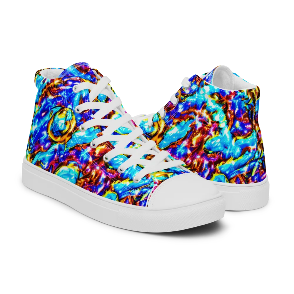 Saturated Storm on Women's High Top Canvas Shoes — Right