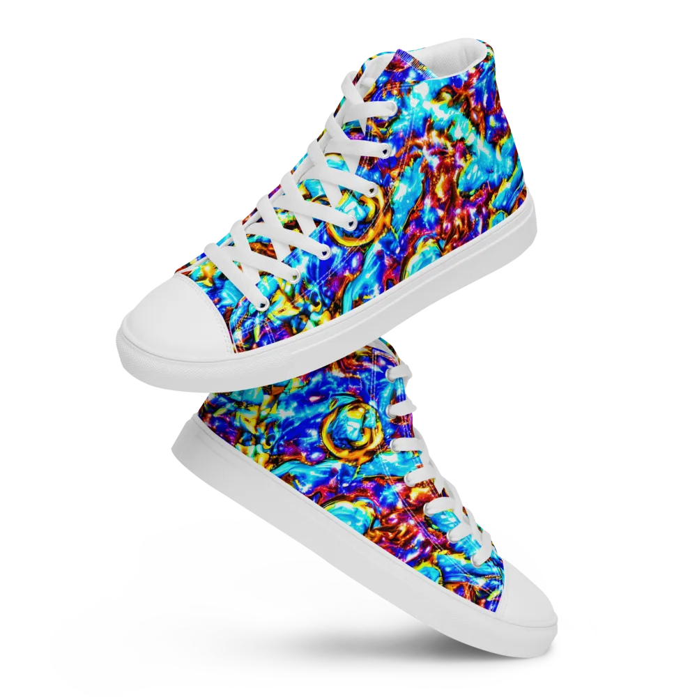 Saturated Storm on Women's High Top Canvas Shoes — Front