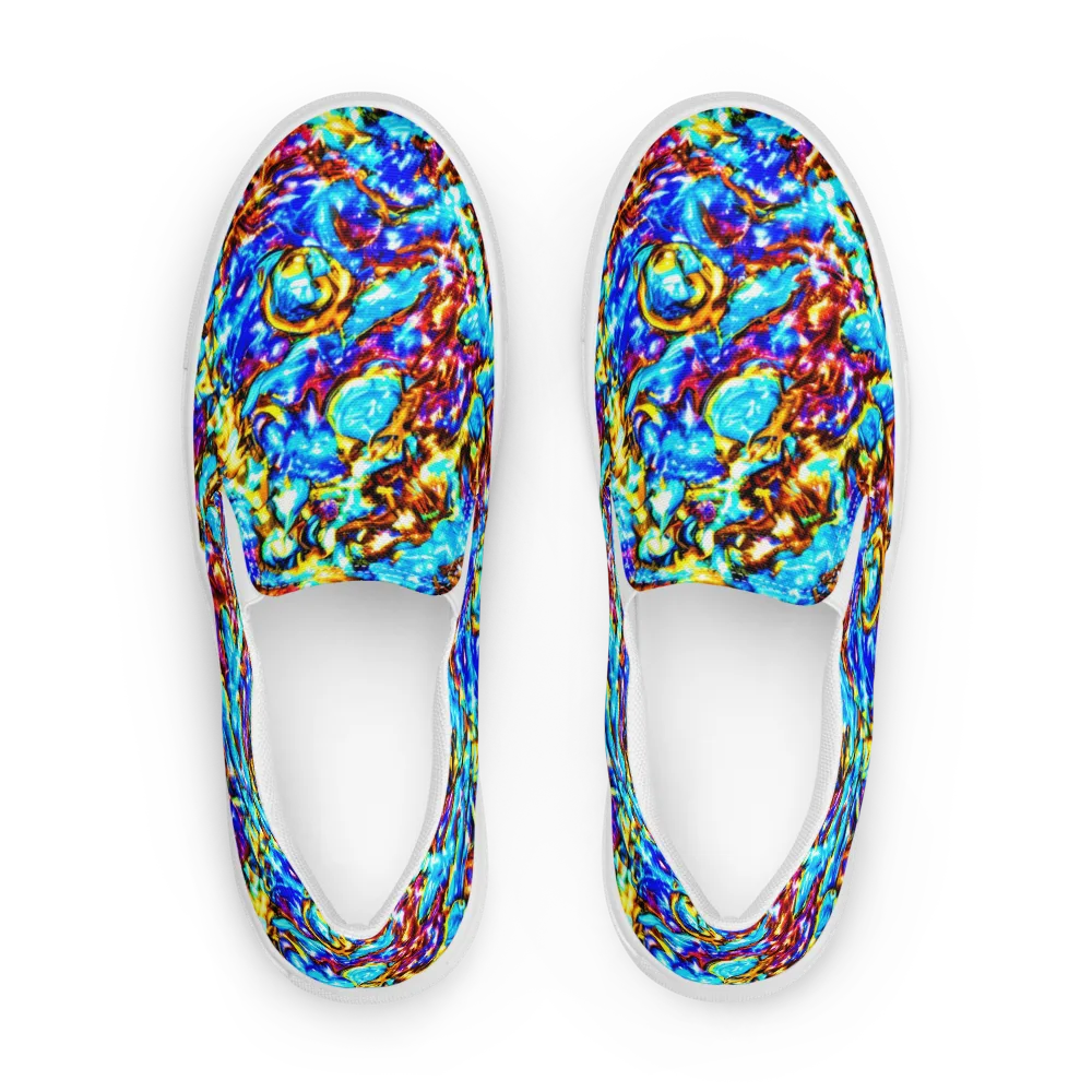 Saturated Storm on Men's Slip-On Canvas Shoes — Front