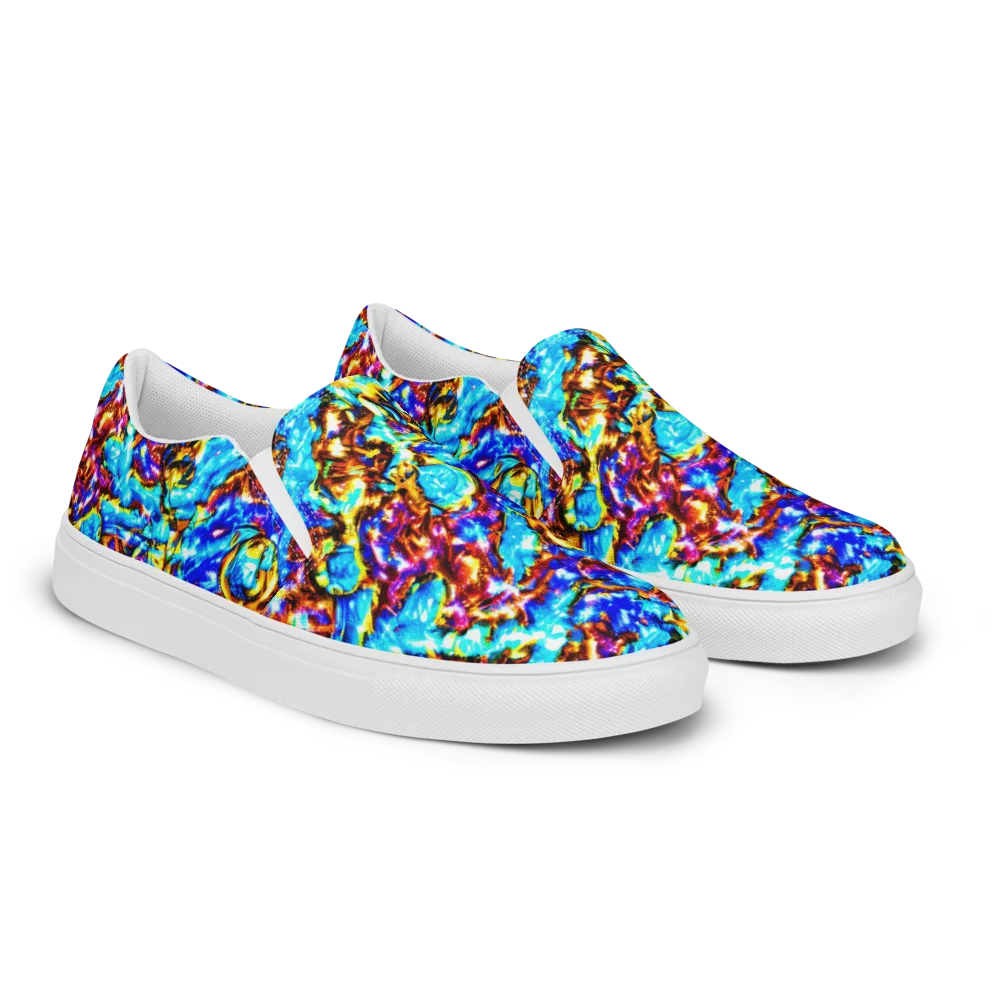 Saturated Storm on Men's Slip-On Canvas Shoes — Right Front