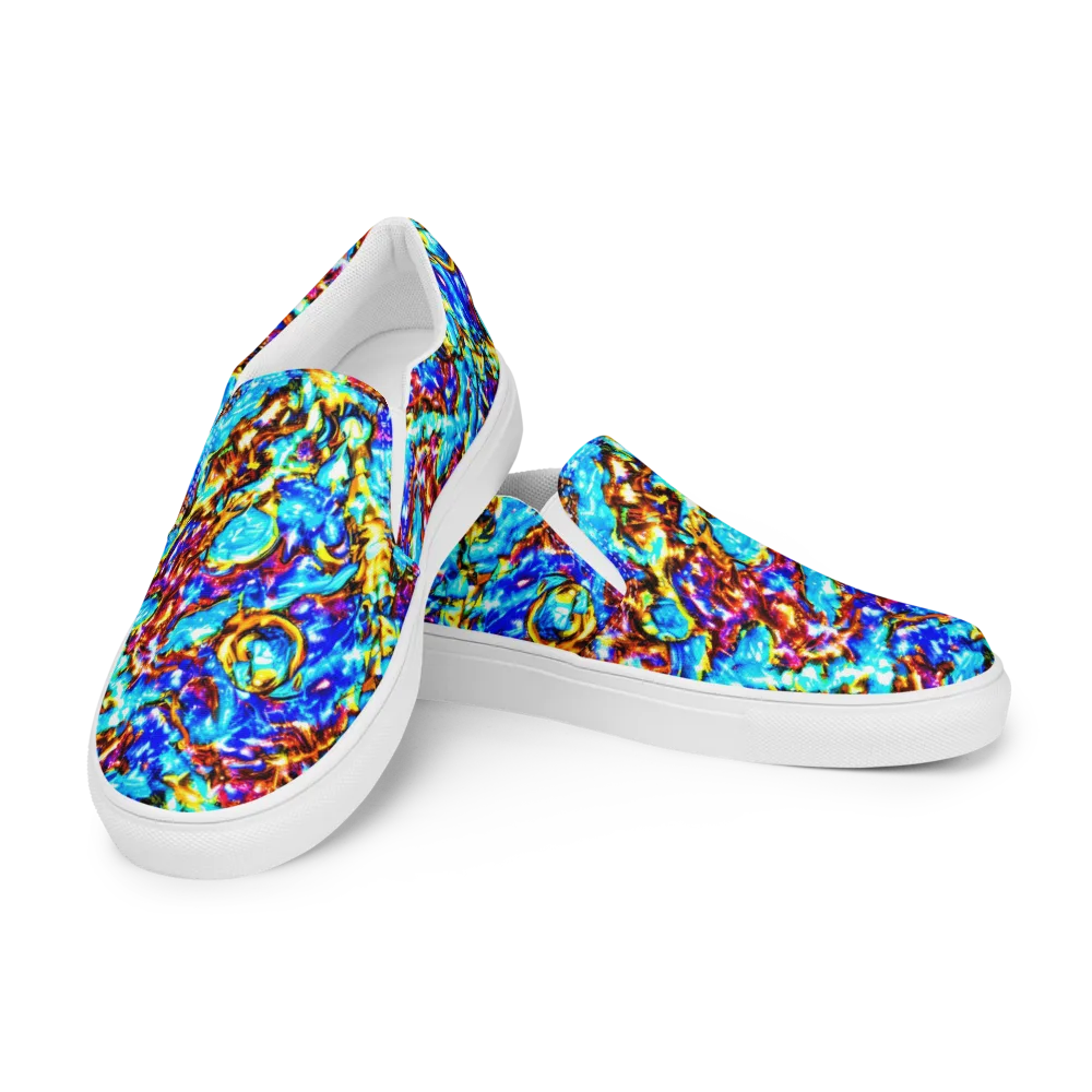 Saturated Storm on Men's Slip-On Canvas Shoes — Left Front