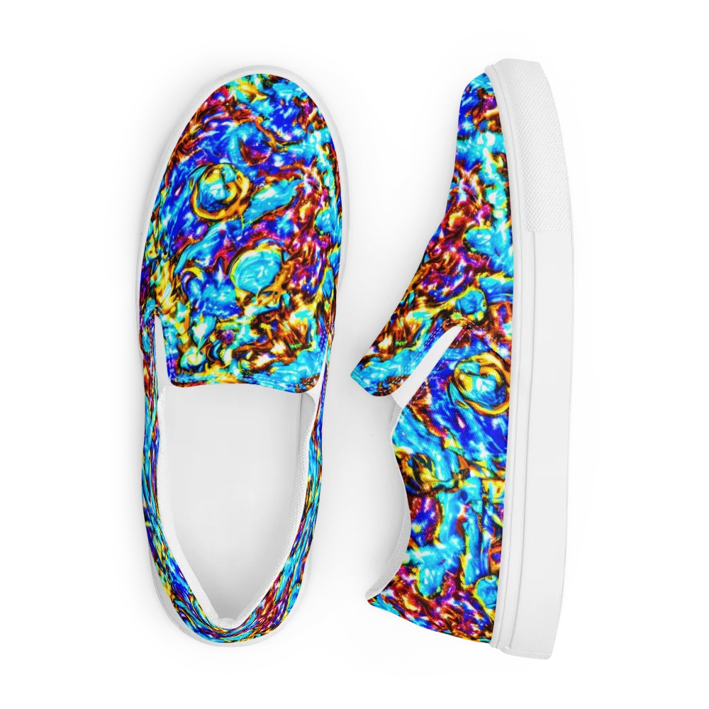 Saturated Storm on Men's Slip-On Canvas Shoes — Front
