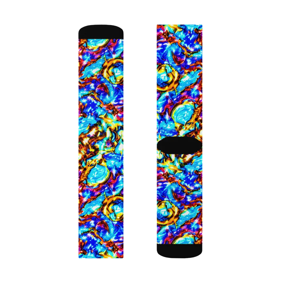 Saturated Storm on Socks — Right Sock