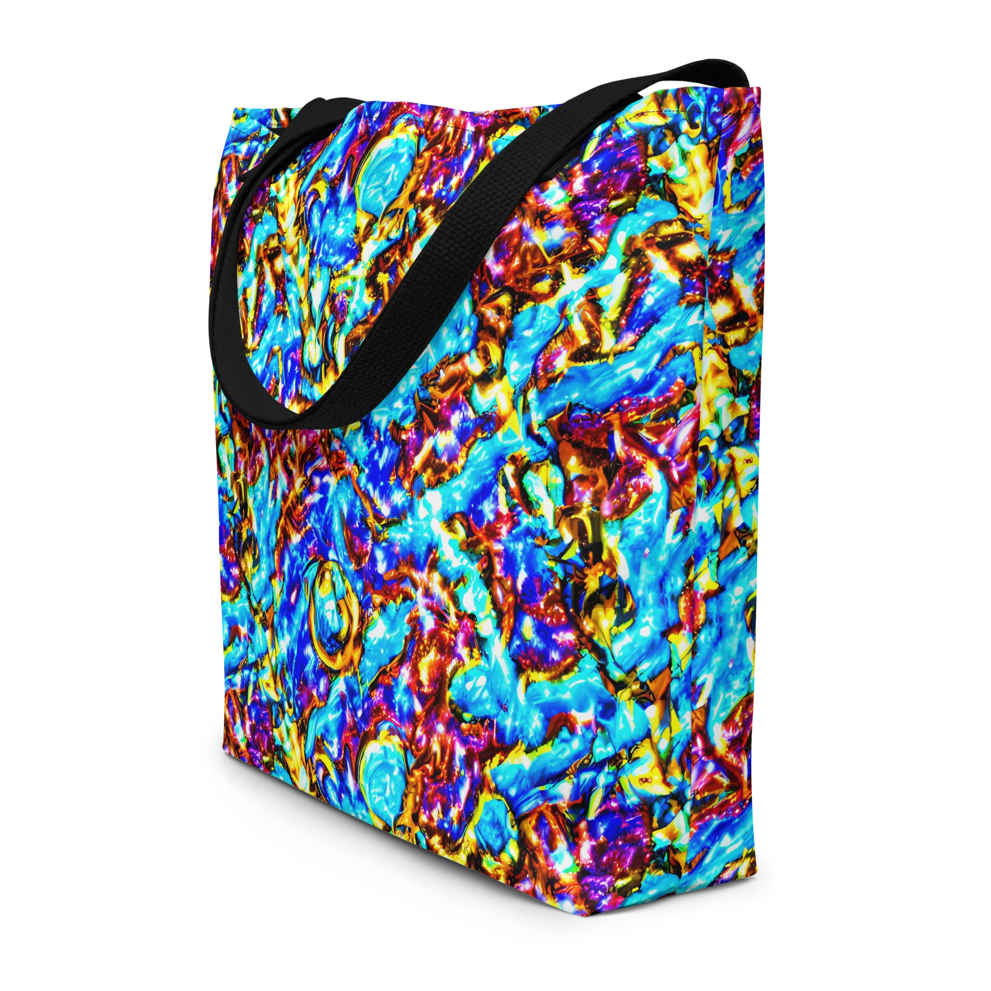 Saturated Storm on Large Tote Bag W/ Pocket — Front