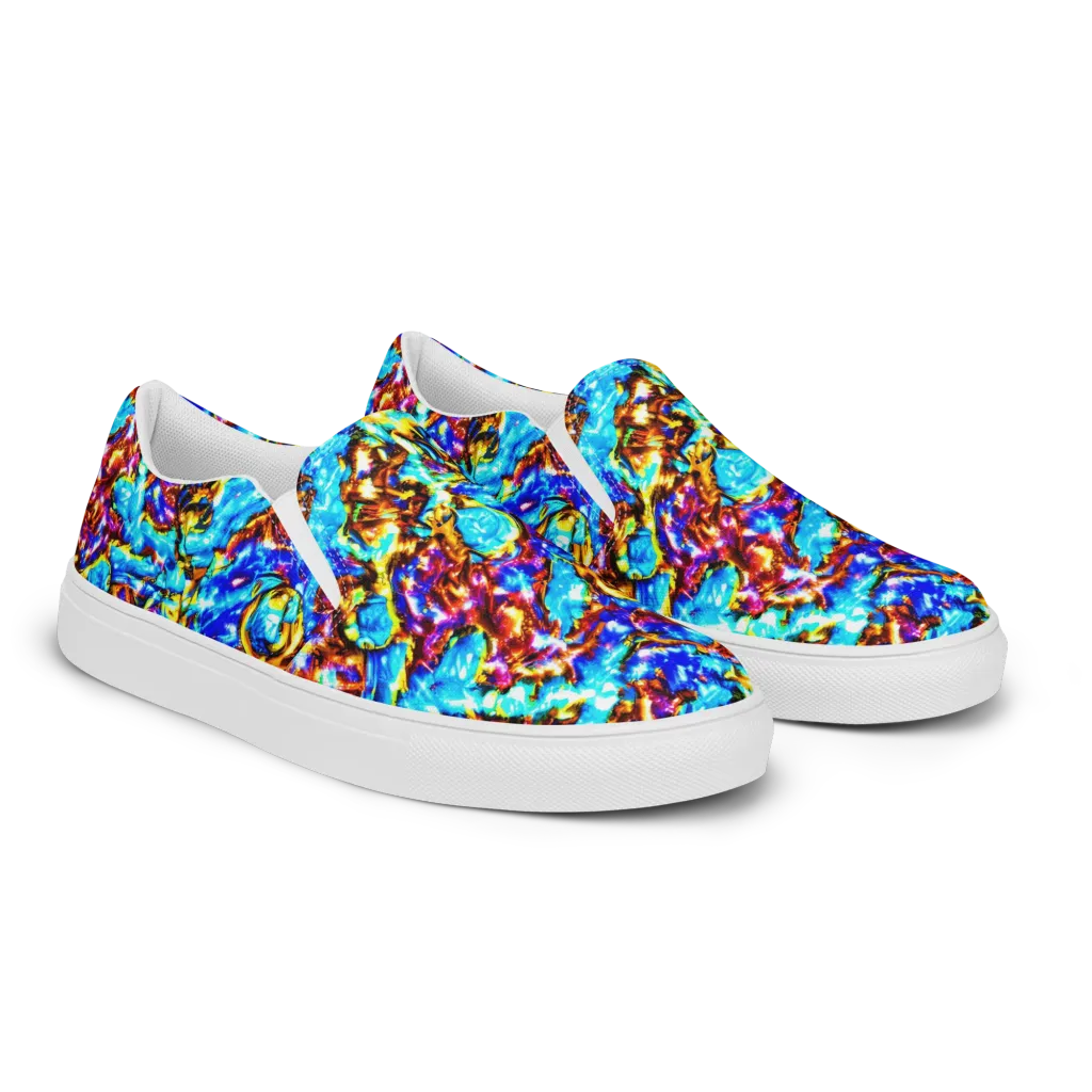 Saturated Storm on Women's Slip-On Canvas Shoes — Right Front