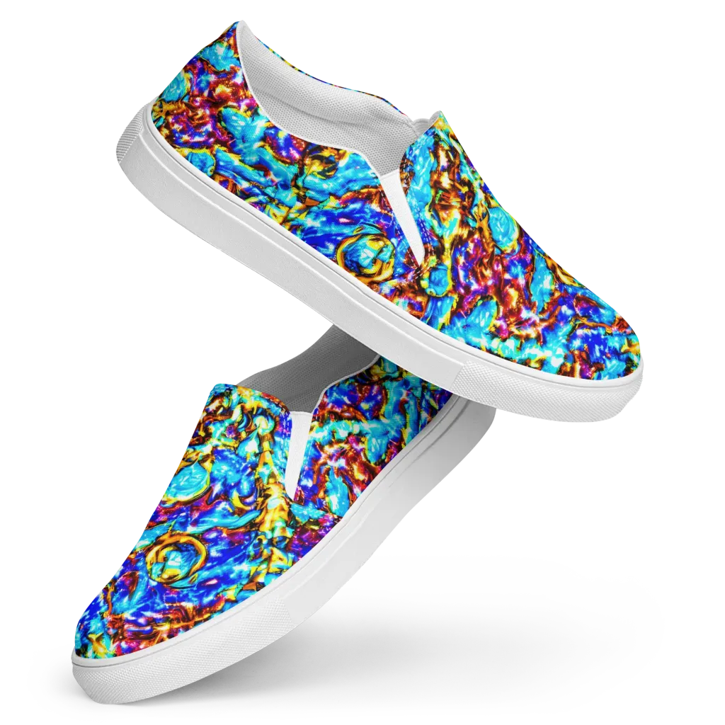 Saturated Storm on Women's Slip-On Canvas Shoes — Front